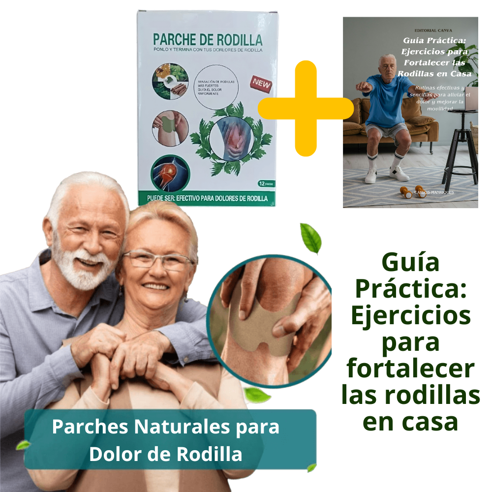 5 x 10 unidades de Parches para el dolor de rodillas + Guía de ejercicios en Casa para Fortalecer Rodilla